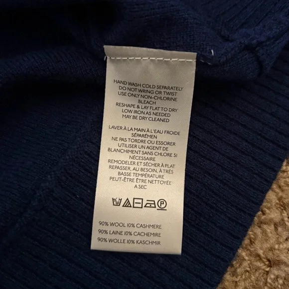 NWOT Free People Navy Blue Nocturnal Wool Cashmere Cardigan Preppy - Picture 4 of 9